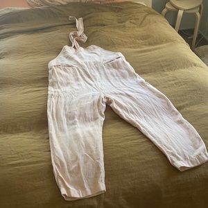 Beaton linen overalls. Dyed with avocado pits.